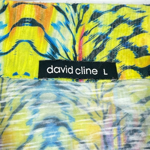 DAVID CLINE Women's Tang Long Sleeve Shirt Mulit Color Watercolors Size Large - Picture 5 of 9